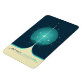 Sci-Fi Ad, blauwe atoomklok, diepe ruimte Magneet (Linkerzijde)