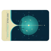 Sci-Fi Ad, blauwe atoomklok, diepe ruimte Magneet (Horizontaal)