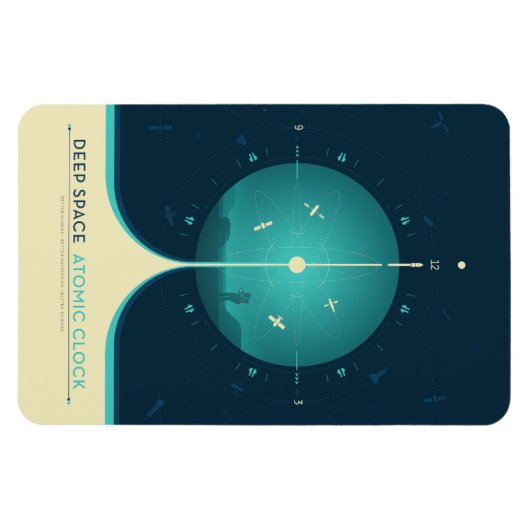 Sci-Fi Ad, blauwe atoomklok, diepe ruimte Magneet (Horizontaal)