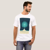 Sci-Fi Ad, blauwe atoomklok, diepe ruimte T-shirt (Voorkant volledig)
