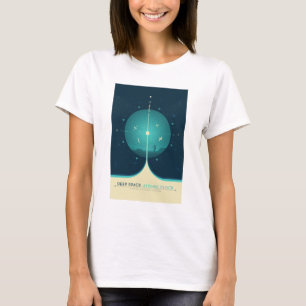 Sci-Fi Ad, blauwe atoomklok, diepe ruimte T-shirt