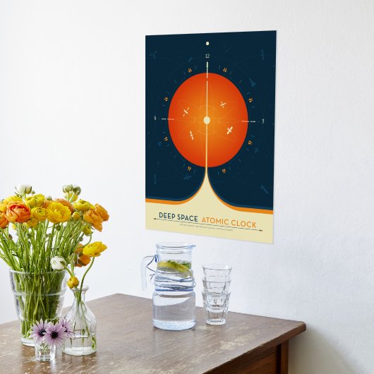 Sci-Fi Ad, Oranje atoomklok, Deep Space Folie Afdrukken (Laag (Keuken))