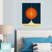 Sci-Fi Ad, Oranje atoomklok, Deep Space Folie Afdrukken (Insitu (Slaapkamer))