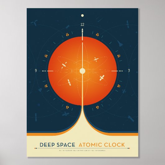 Sci-Fi Ad, Oranje atoomklok, Deep Space Folie Afdrukken (Voorkant)