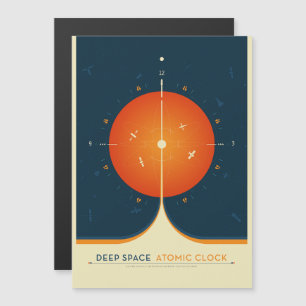 Sci-Fi Ad, Oranje atoomklok, Deep Space Magnetische Uitnodiging