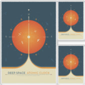 Sci-Fi Ad, Oranje atoomklok, Deep Space Sticker (Voorkant)