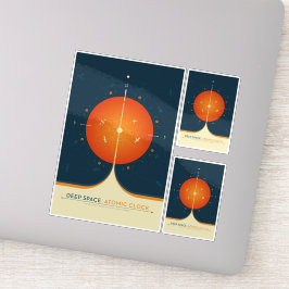 Sci-Fi Ad, Oranje atoomklok, Deep Space Sticker