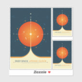 Sci-Fi Ad, Oranje atoomklok, Deep Space Sticker (Vel)