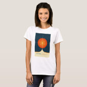 Sci-Fi Ad, Oranje atoomklok, Deep Space T-shirt (Voorkant volledig)