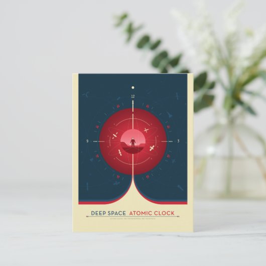 Sci-Fi Ad, Rode atoomklok, Deep Space Briefkaart (Staand voorkant)