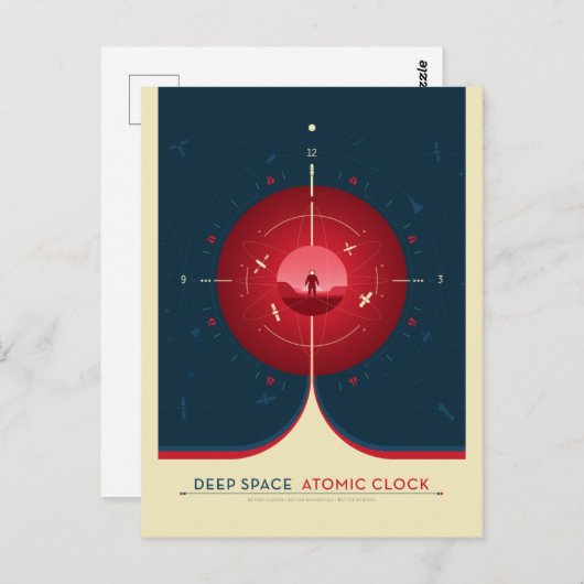 Sci-Fi Ad, Rode atoomklok, Deep Space Briefkaart (Voorkant / Achterkant)