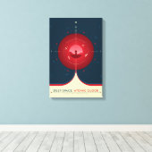 Sci-Fi Ad, Rode atoomklok, Deep Space Canvas Afdruk (Insitu (Houten vloer))