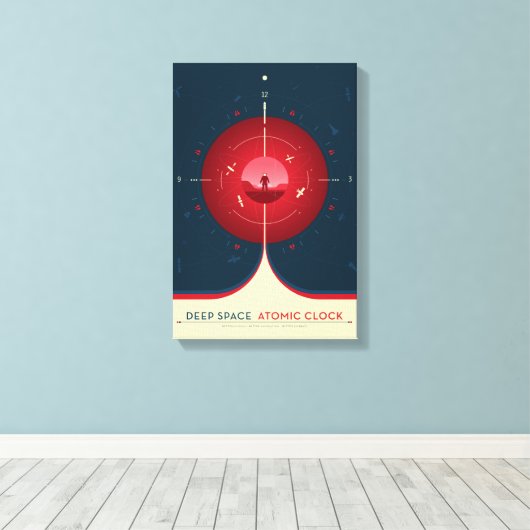 Sci-Fi Ad, Rode atoomklok, Deep Space Canvas Afdruk (Insitu (Houten vloer))