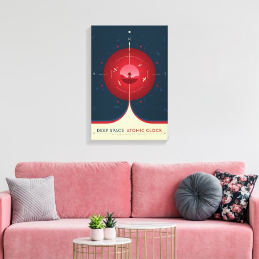 Sci-Fi Ad, Rode atoomklok, Deep Space Canvas Afdruk (Insitu (Woonkamer))