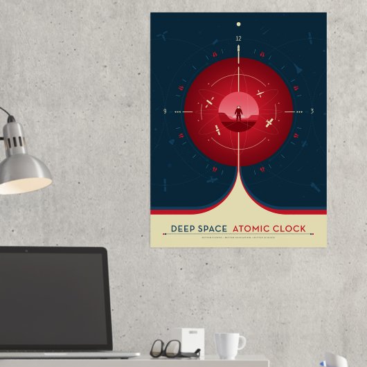 Sci-Fi Ad, Rode atoomklok, Deep Space Folie Afdrukken (Insitu (Desk 2))