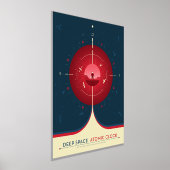 Sci-Fi Ad, Rode atoomklok, Deep Space Folie Afdrukken (Laagn)