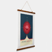 Sci-Fi Ad, Rode atoomklok, Deep Space Hangend Wandkleed (Gebogen)