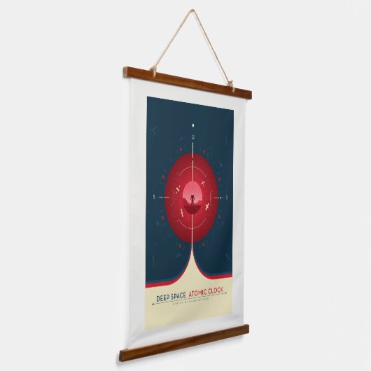 Sci-Fi Ad, Rode atoomklok, Deep Space Hangend Wandkleed (Gebogen)