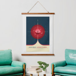 Sci-Fi Ad, Rode atoomklok, Deep Space Hangend Wandkleed