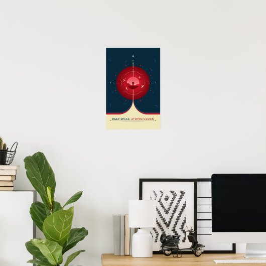 Sci-Fi Ad, Rode atoomklok, Deep Space Poster (Thuiskantoor)