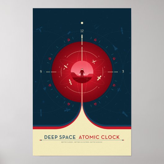 Sci-Fi Ad, Rode atoomklok, Deep Space Poster (Voorkant)