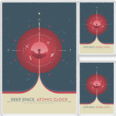 Sci-Fi Ad, Rode atoomklok, Deep Space Sticker (Voorkant)