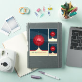 Sci-Fi Ad, Rode atoomklok, Deep Space Sticker (iPad Cover)