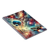 Sci-Fi Adventure Galactic Space Design Notitieboek (Rechterzijde)