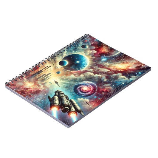 Sci-Fi Adventure Galactic Space Design Notitieboek (Linkerzijde)
