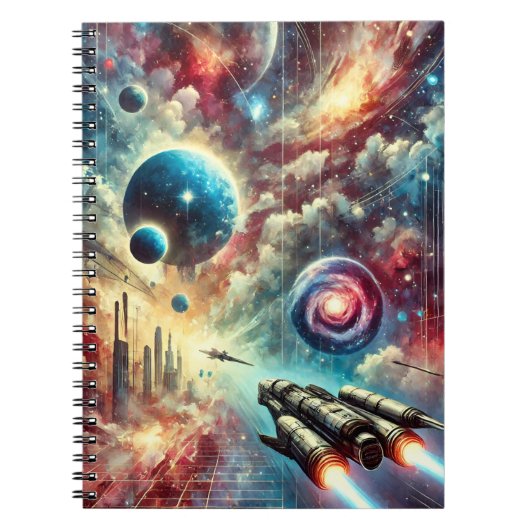 Sci-Fi Adventure Galactic Space Design Notitieboek (Voorkant)