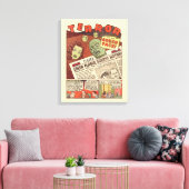 Sci-Fi Adventure Terror of the Green Faces Canvas Afdruk (Insitu (Woonkamer))