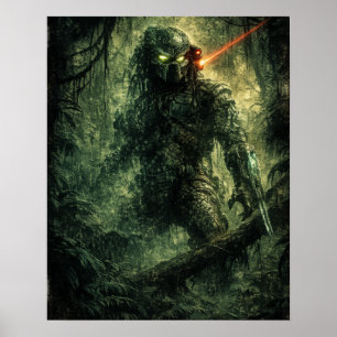 Sci-Fi Alien Jager Jungle Warrior Poster