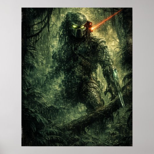 Sci-Fi Alien Jager Jungle Warrior Poster (Voorkant)