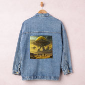 Sci-Fi Alien World Uitzicht Planet Ufo Tower Denim Jacket (Hangar)