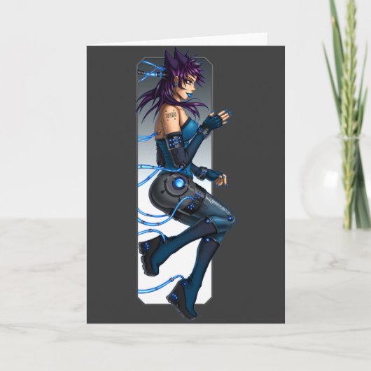 Sci-Fi Anime Girl Kaart (Voorkant)