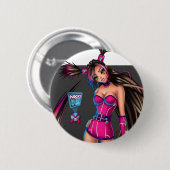 Sci Fi Anime Girl Nikki Ronde Button 5,7 Cm (Voorkant /achterkant)