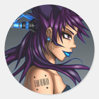 Sci-Fi Anime Girl Ronde Sticker