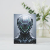 Sci Fi Assassin Cyberpunk Hunter Droid Briefkaart (Staand voorkant)