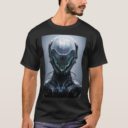 Sci Fi Assassin Cyberpunk Hunter Droid T-shirt (Voorkant)