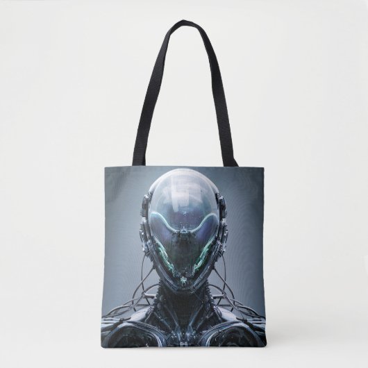 Sci Fi Assassin Cyberpunk Hunter Droid Tote Bag (Voorkant)