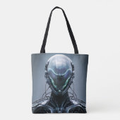 Sci Fi Assassin Cyberpunk Hunter Droid Tote Bag (Achterkant)