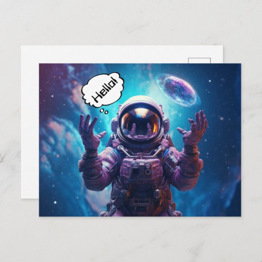 Sci-Fi Astronaut Briefkaart (Voorkant / Achterkant)