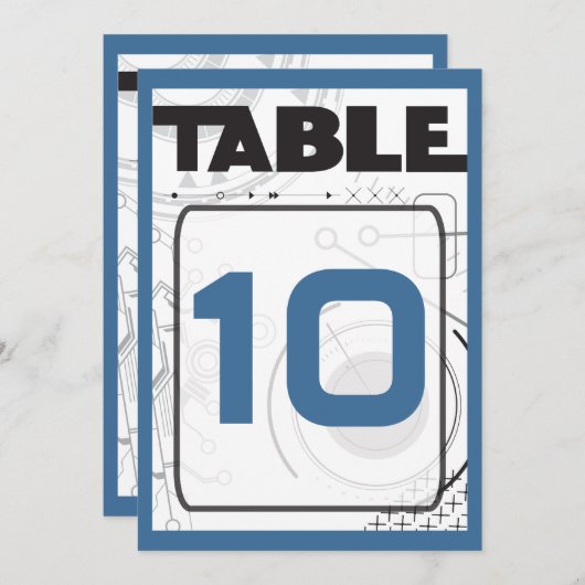 SCI-FI Bar Bat Mitzvah Table Seating Kaart (Voorkant / Achterkant)