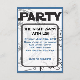 SCI-FI Bar Bat Mitzvah Uitnodigingskaart Kaart