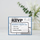 SCI-FI Bar Bat Mitzvah Uitnodigingskaart RSVP Kaartje (Staand voorkant)