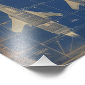 Sci-Fi Blueprint Rocket Foto Afdruk (Hoek)