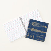 Sci-Fi Blueprint Rocket Notitieboek (Binnen)