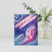  Sci Fi boekbedekking art. Rocket ship Briefkaart (Staand voorkant)