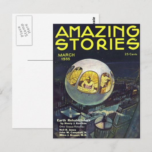 Sci Fi boekomslag in de kunstruimte Briefkaart (Voorkant / Achterkant)