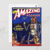  Sci Fi boekomslag Robot Briefkaart (Voorkant / Achterkant)